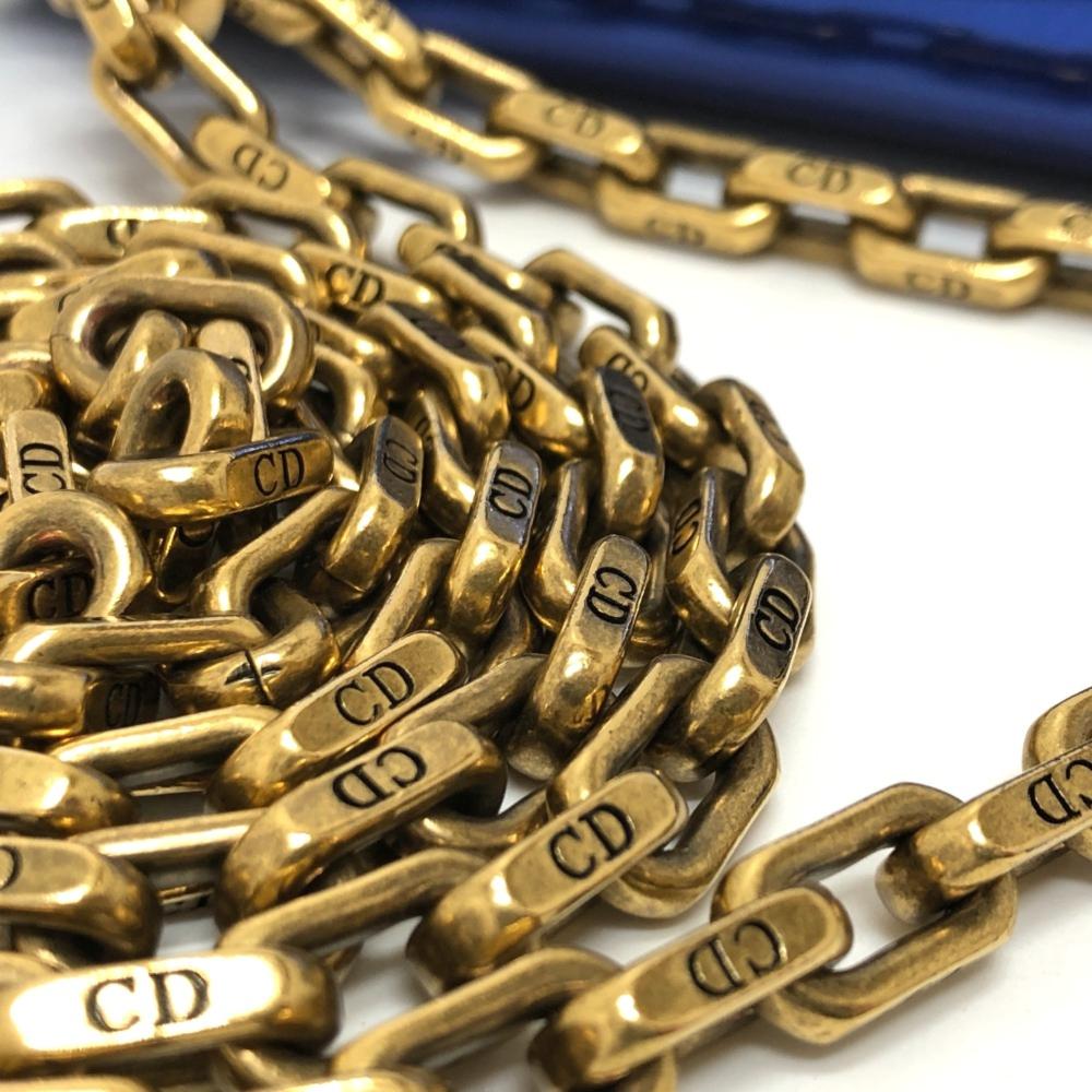 Blue Fabric Dior Saddle Bag