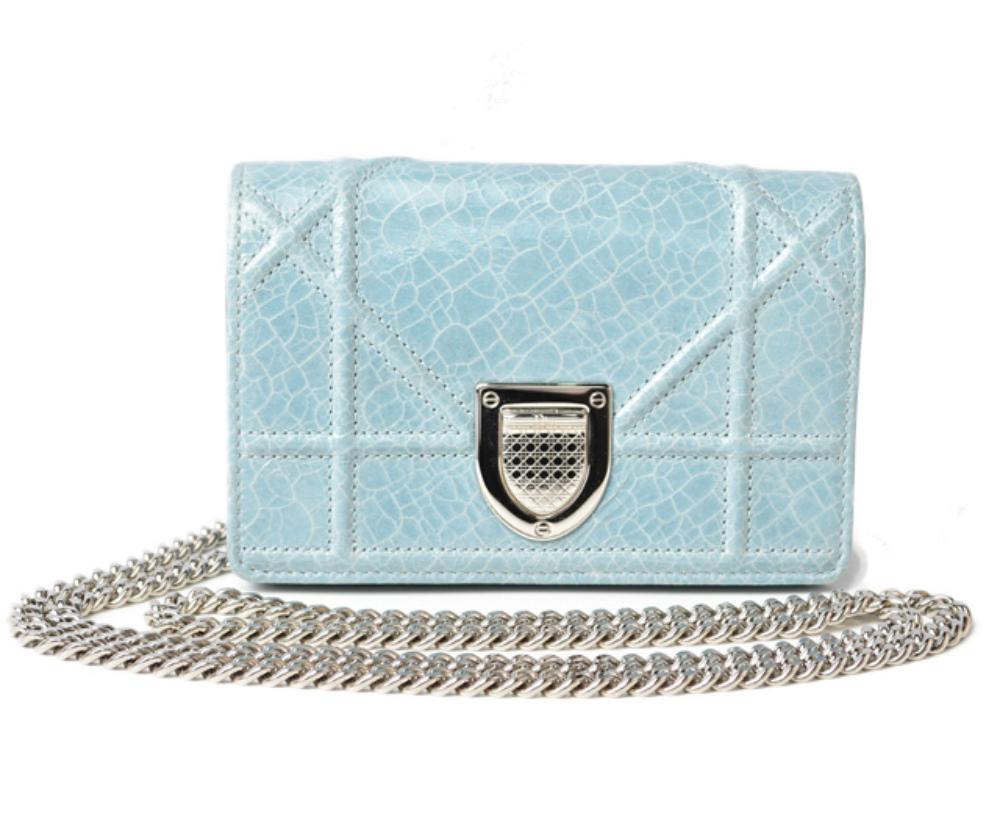 Blue Leather Dior Clutch