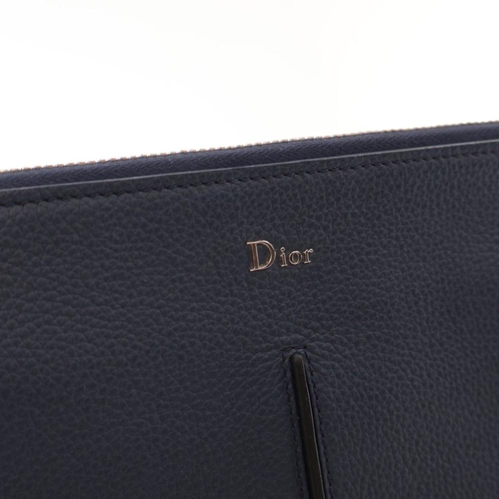 Blue Leather Dior Clutch
