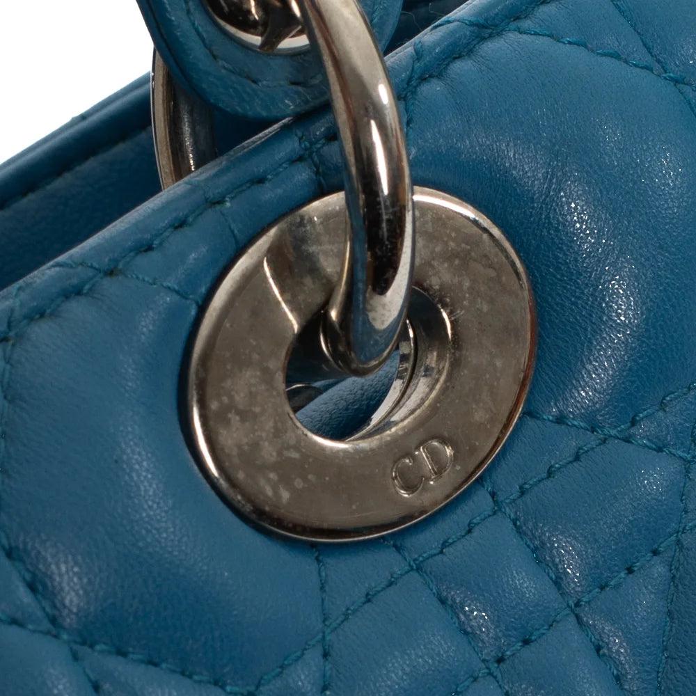Blue Leather Dior Lady Dior