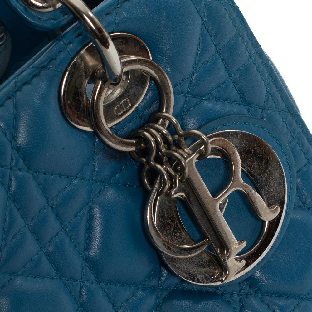 Blue Leather Dior Lady Dior