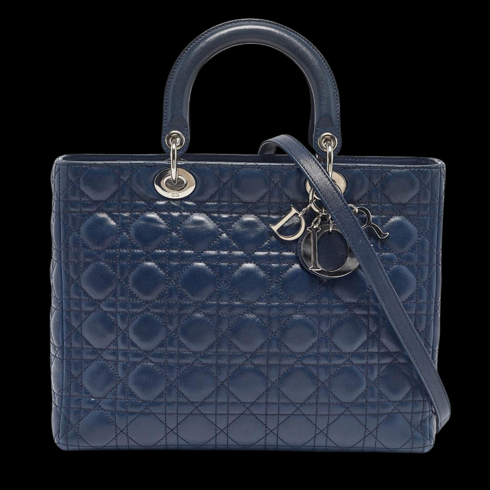 Blue Leather Dior Lady Dior