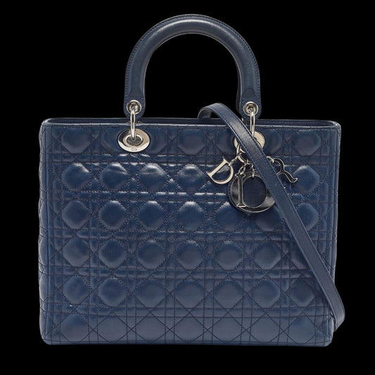 Blue Leather Dior Lady Dior