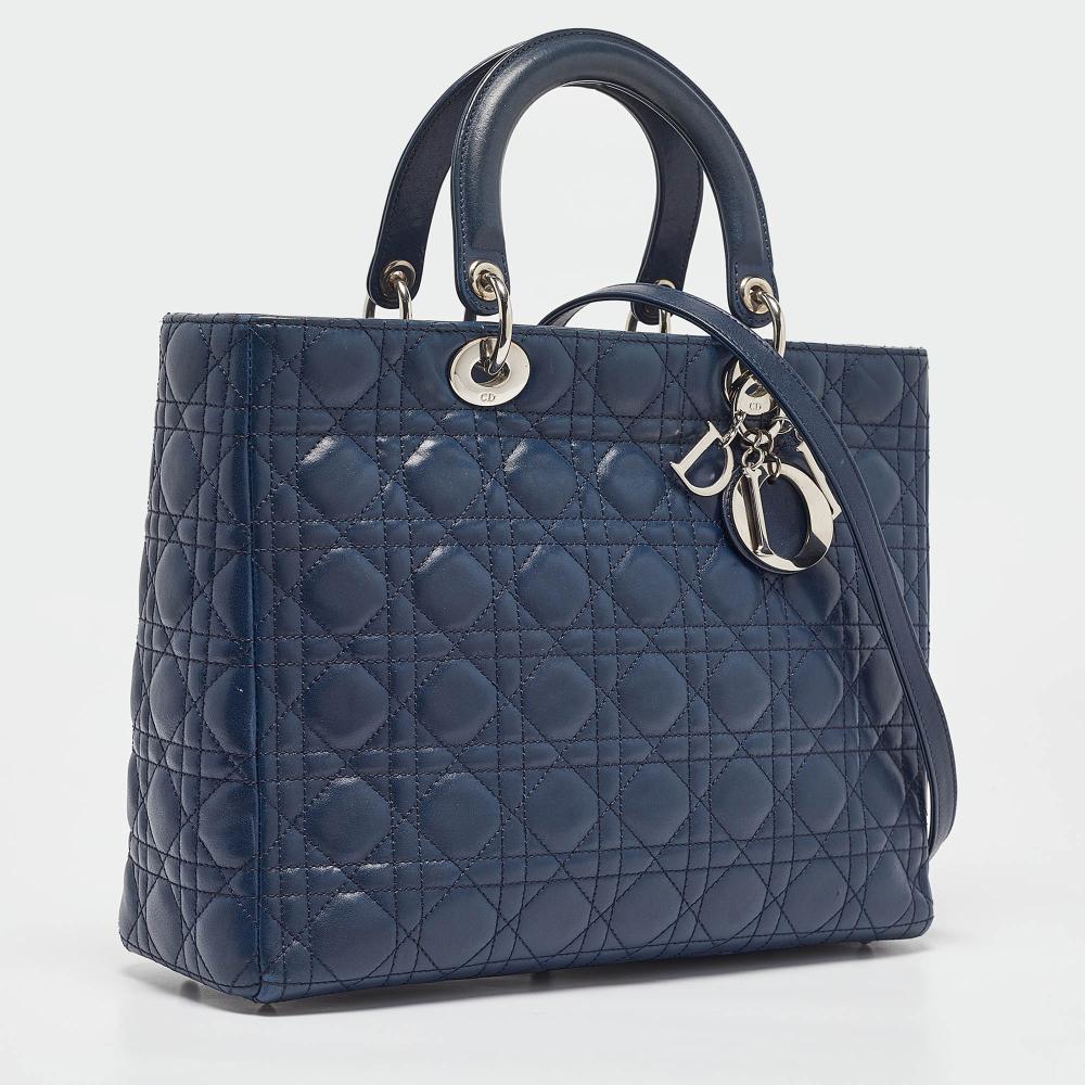 Blue Leather Dior Lady Dior