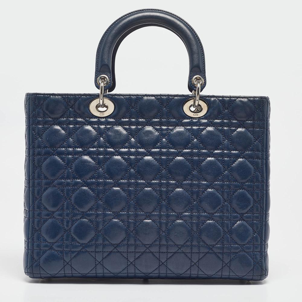 Blue Leather Dior Lady Dior