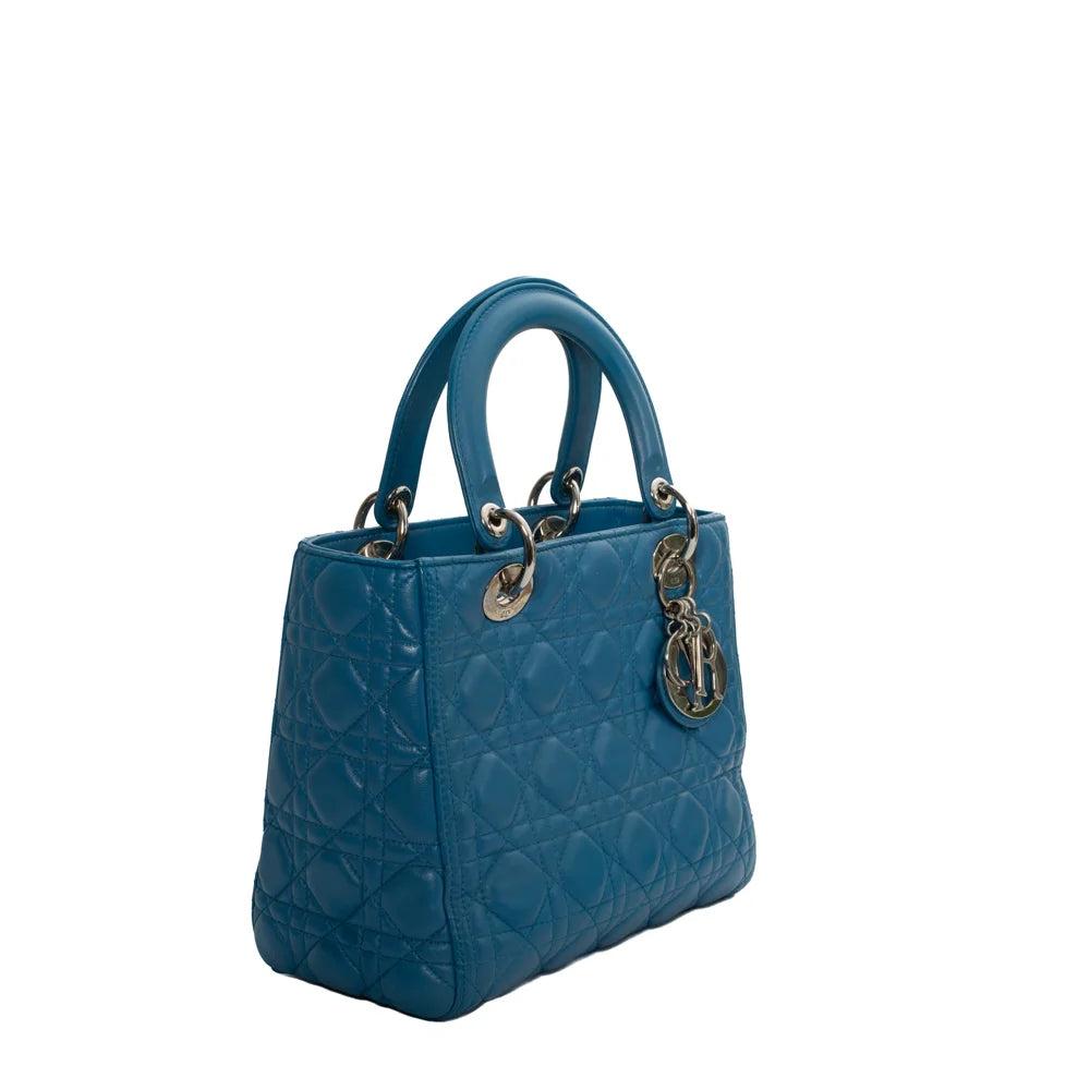 Blue Leather Dior Lady Dior