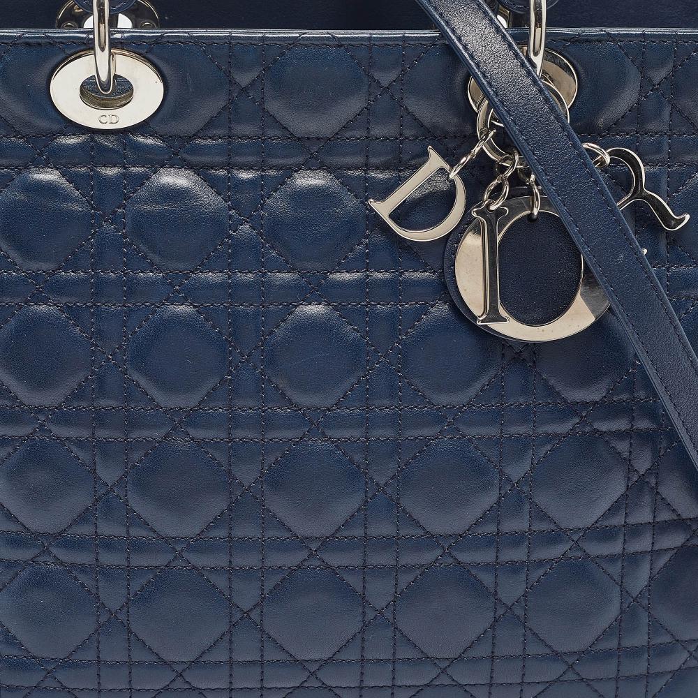 Blue Leather Dior Lady Dior