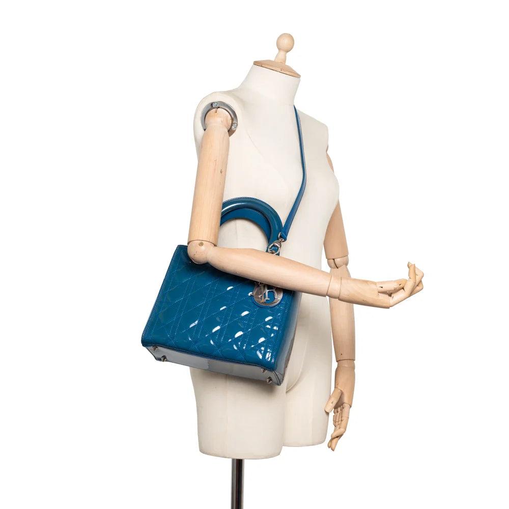 Blue Leather Dior Lady Dior