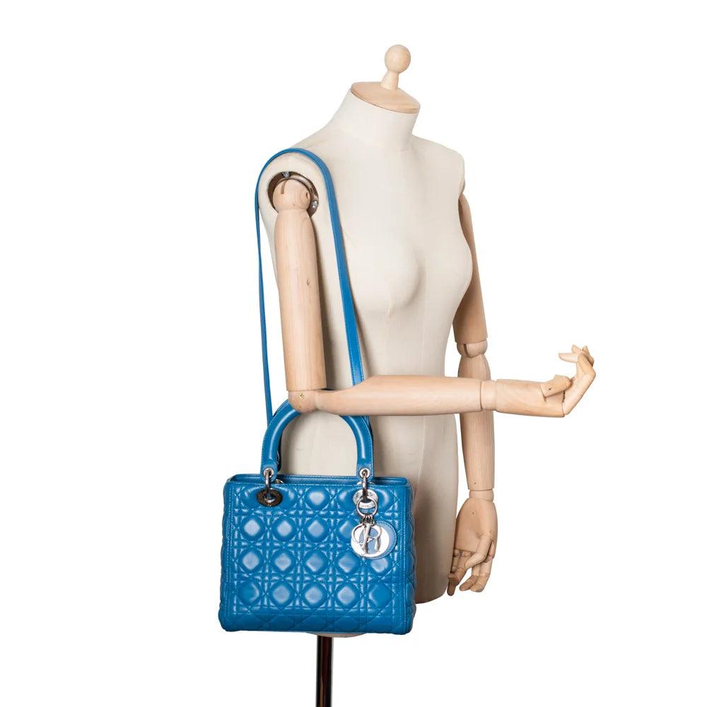 Blue Leather Dior Lady Dior