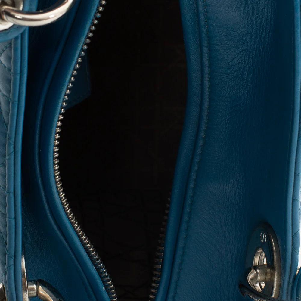 Blue Leather Dior Lady Dior