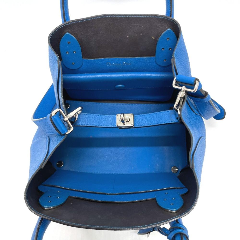 Blue Leather Dior Saddle Bag