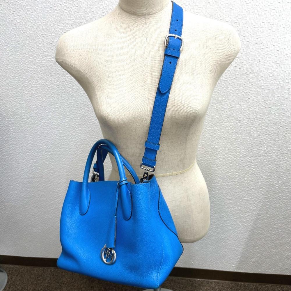 Blue Leather Dior Saddle Bag