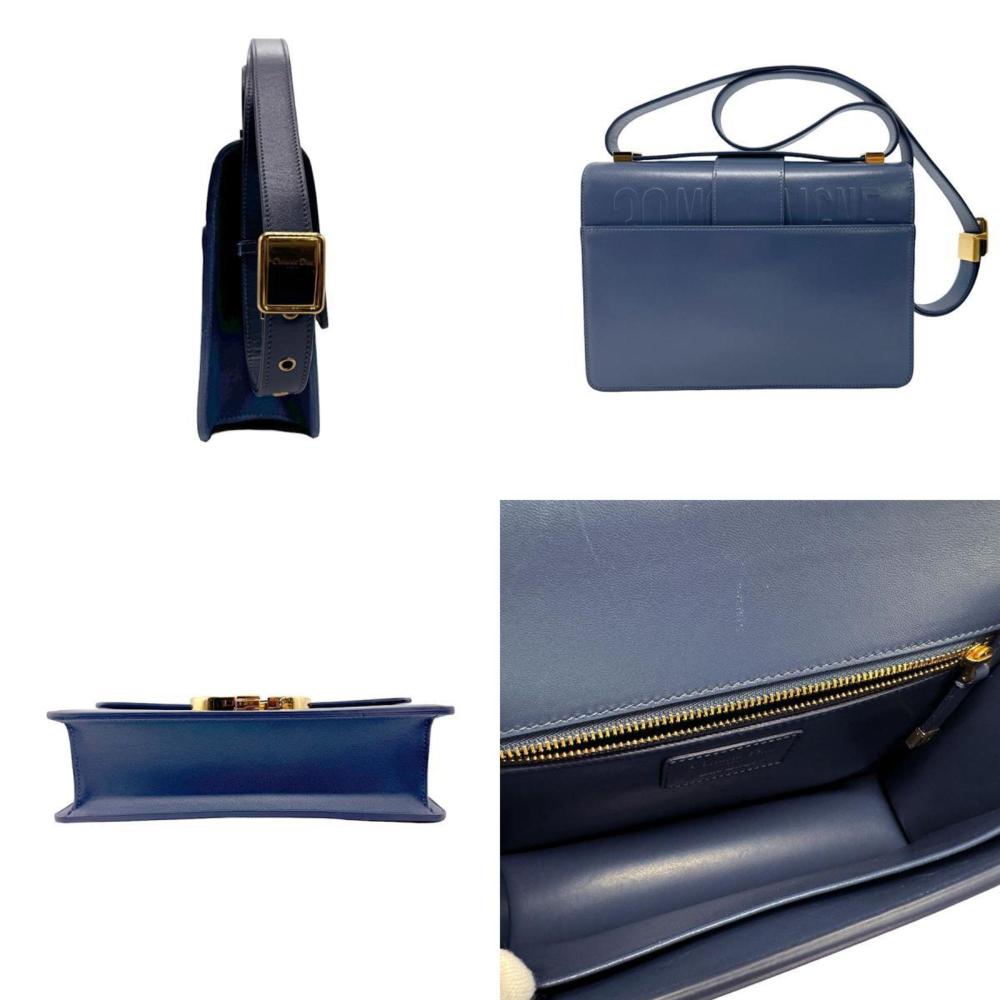 Blue Leather Dior Trotter Crossbody Bag