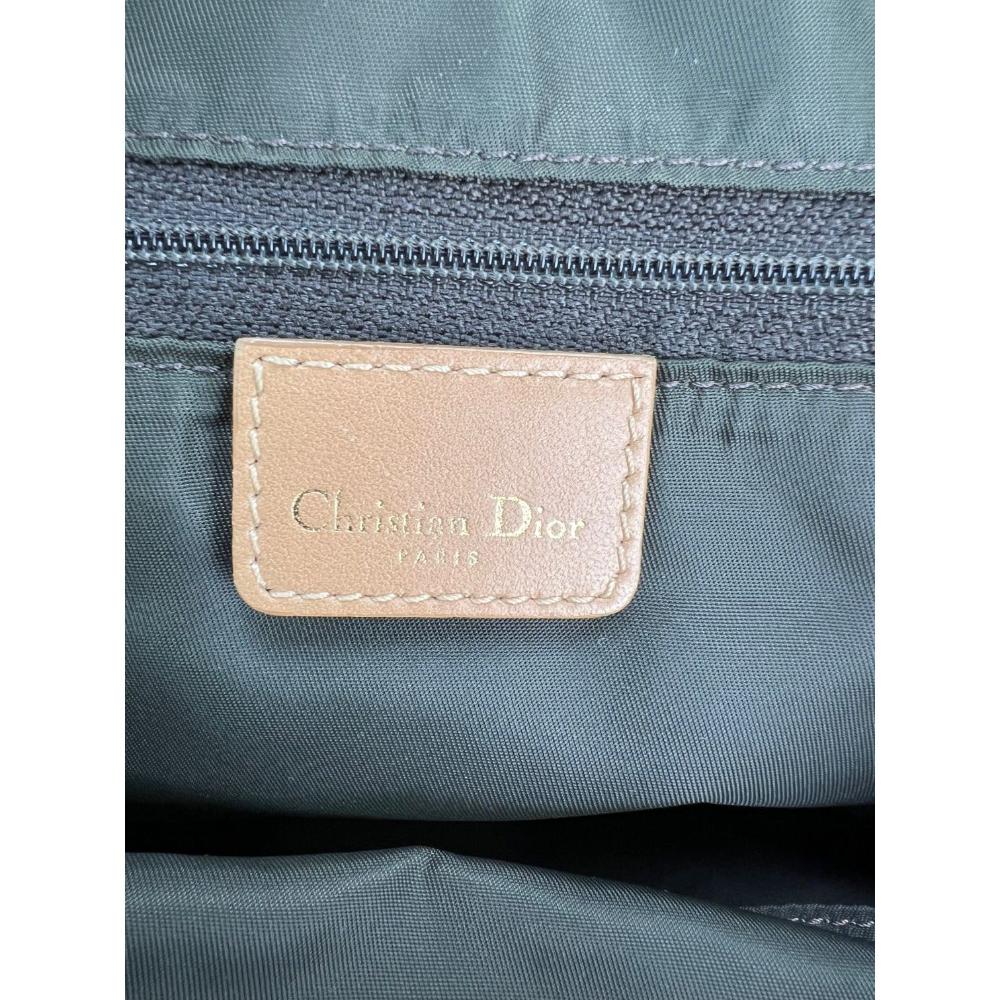 Brown Canvas Dior Boston Bag