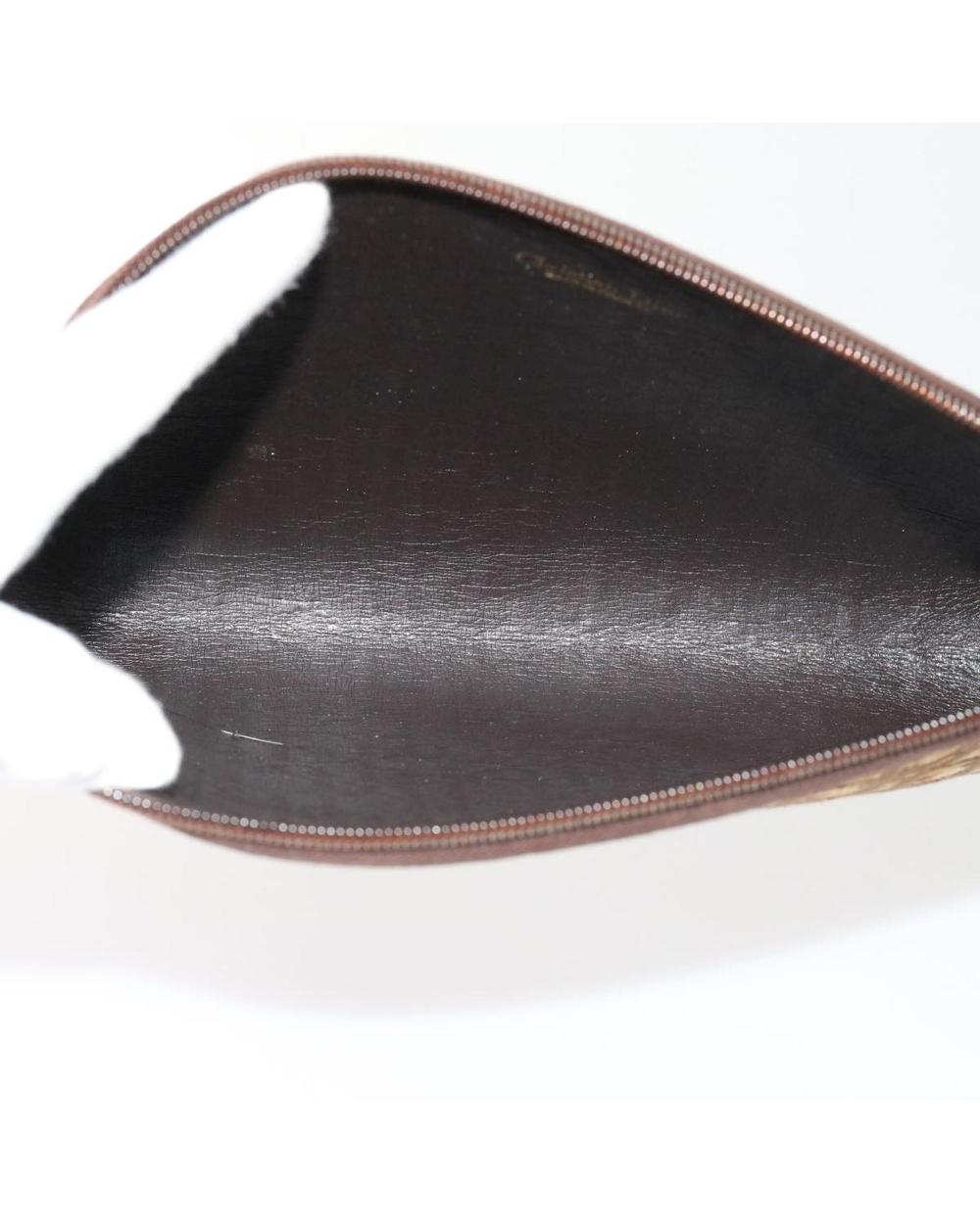 Brown Canvas Dior Cosmetic Pouch