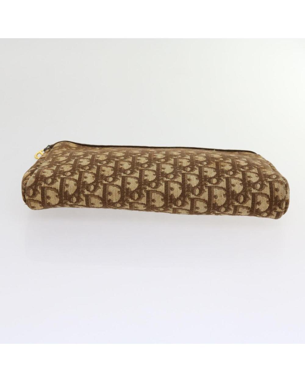 Brown Canvas Dior Cosmetic Pouch
