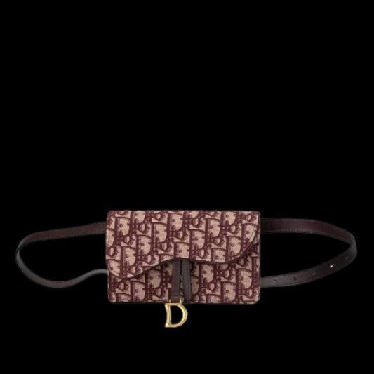 Brown Canvas Dior Saddle Bag