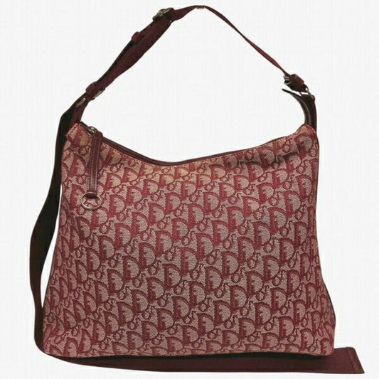 Brown Canvas Dior Shoulder Bag