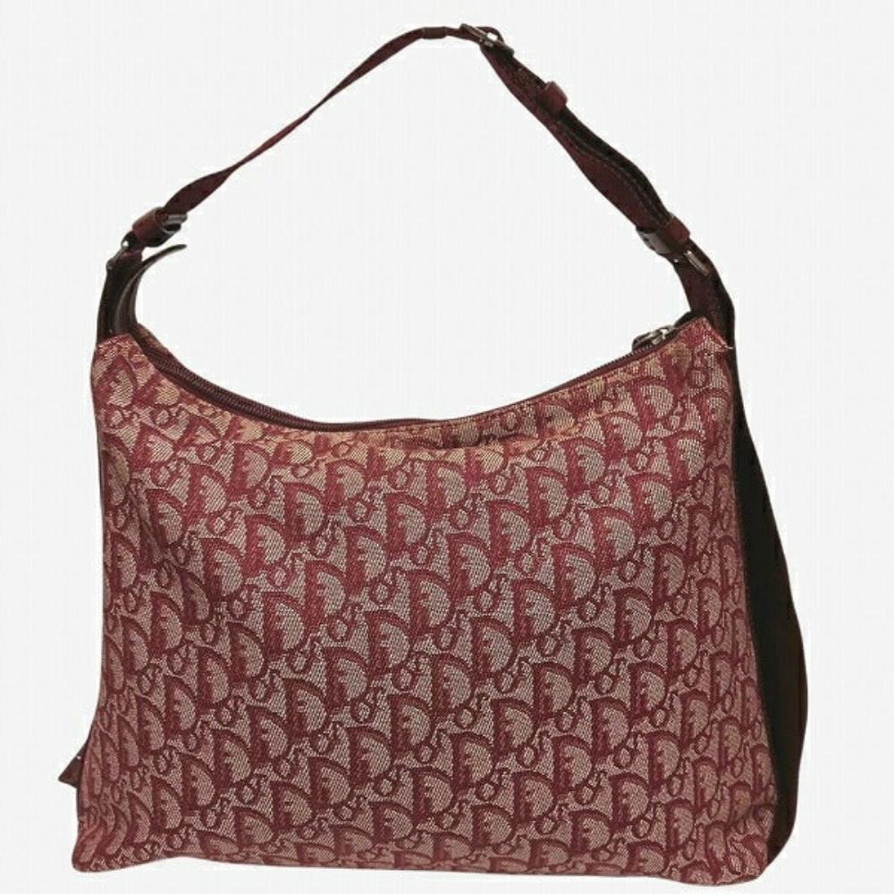 Brown Canvas Dior Shoulder Bag