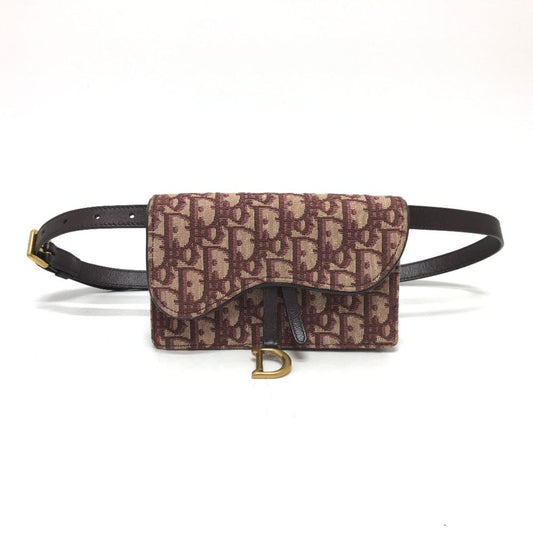 Brown Fabric Dior Cosmetic Pouch