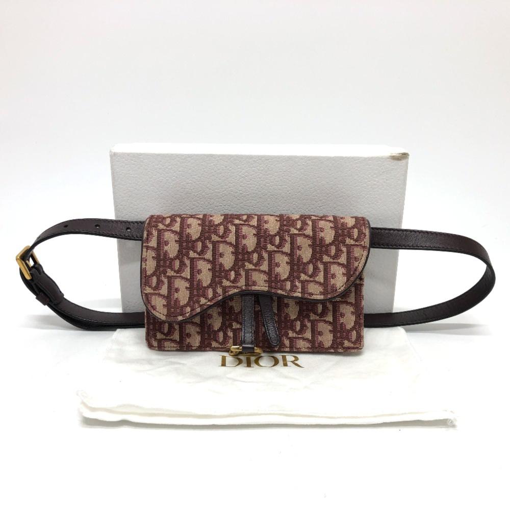 Brown Fabric Dior Cosmetic Pouch