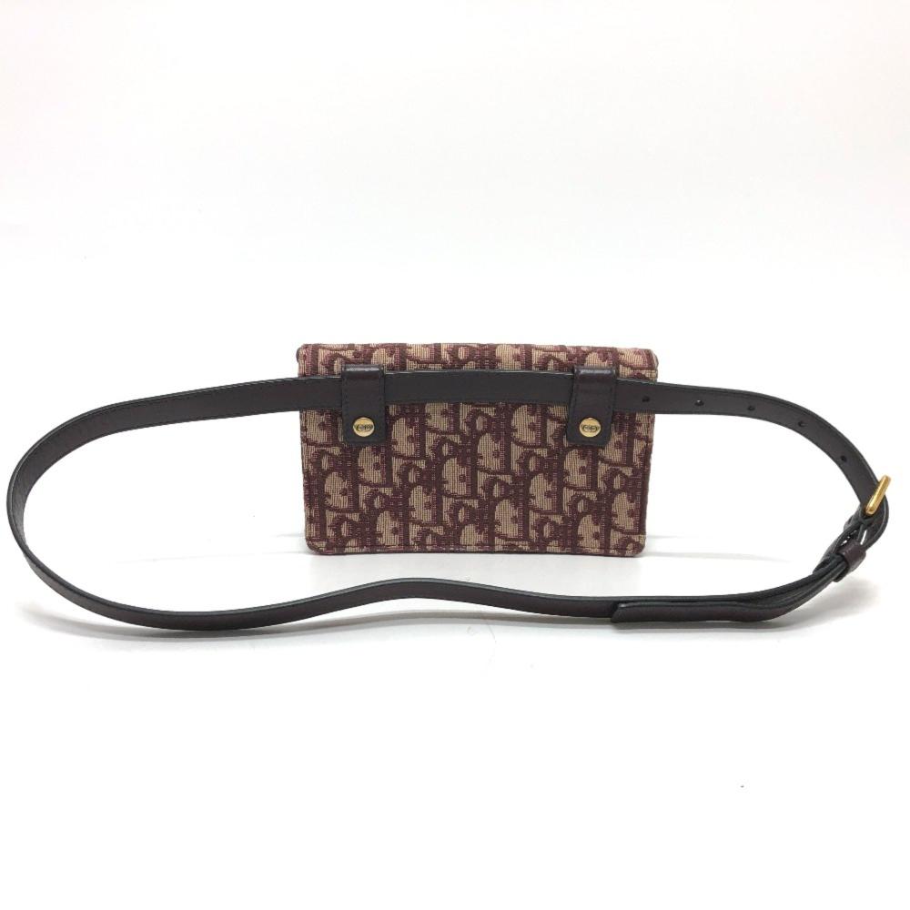 Brown Fabric Dior Cosmetic Pouch