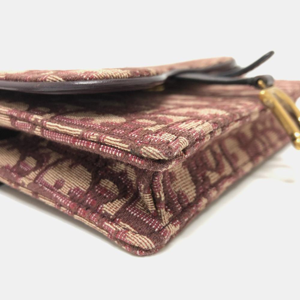 Brown Fabric Dior Cosmetic Pouch