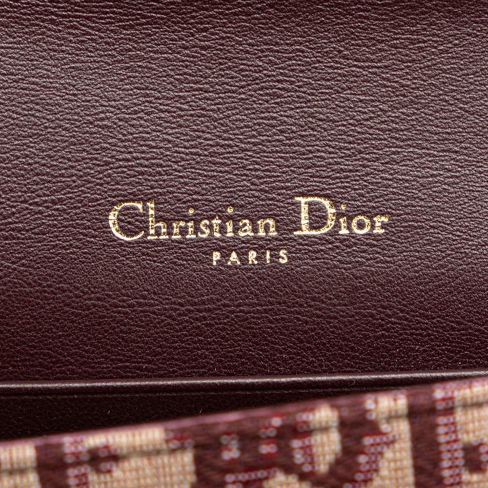 Brown Fabric Dior Saddle Bag