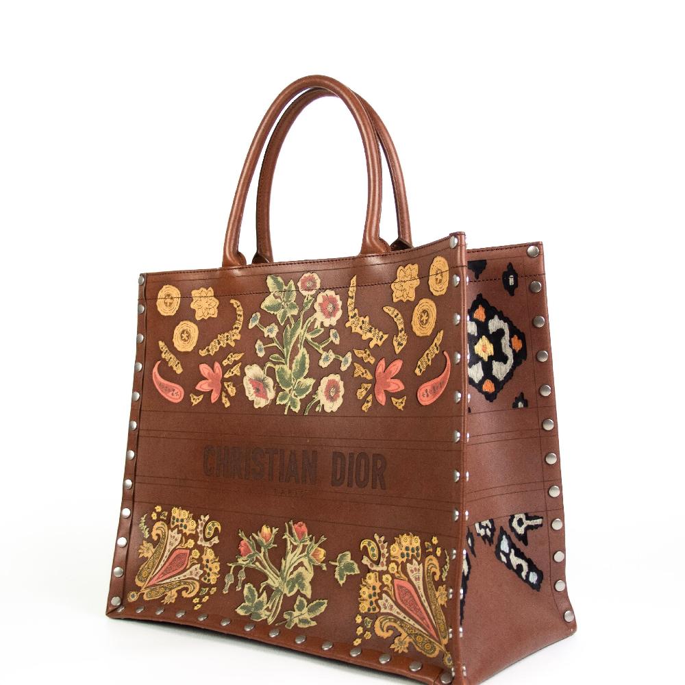 Brown Fabric Dior Tote