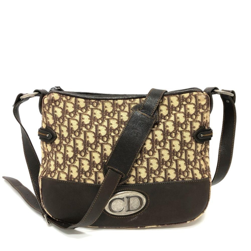 Brown Fabric Dior Travel Bag