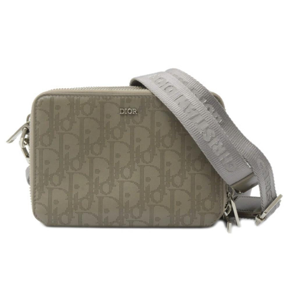 Brown Leather Dior Cosmetic Pouch