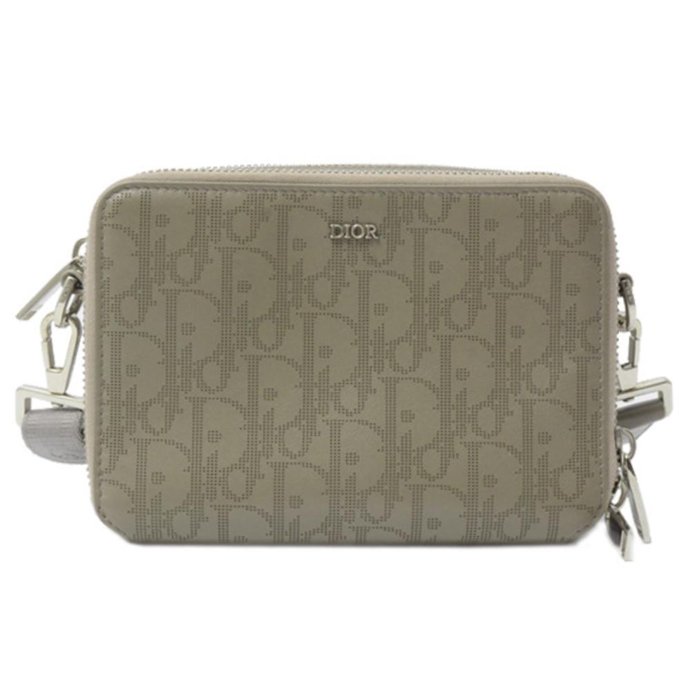 Brown Leather Dior Cosmetic Pouch