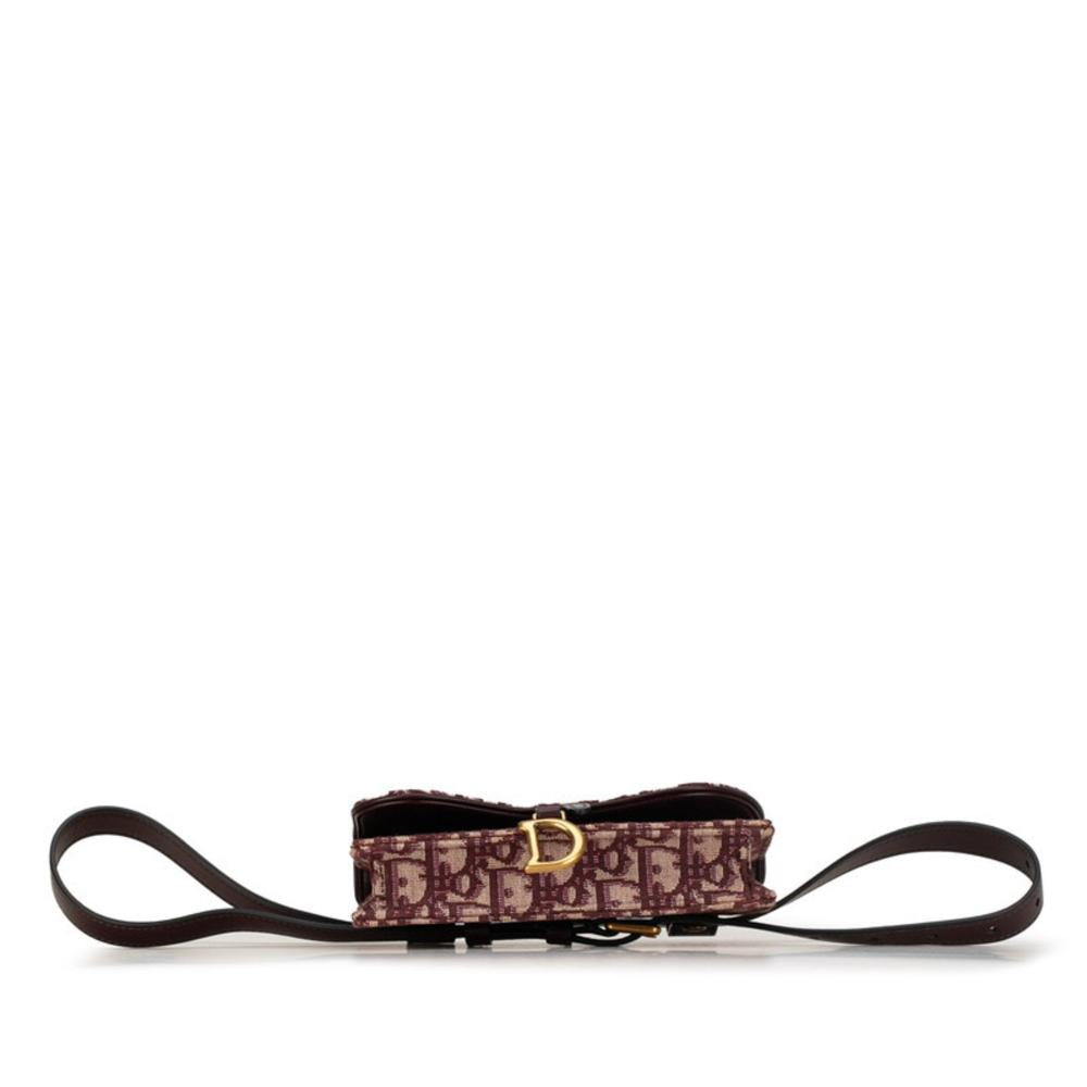 Burgundy Canvas Dior Trotter Crossbody Bag