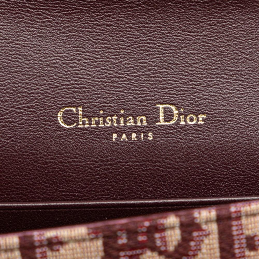Burgundy Canvas Dior Trotter Crossbody Bag