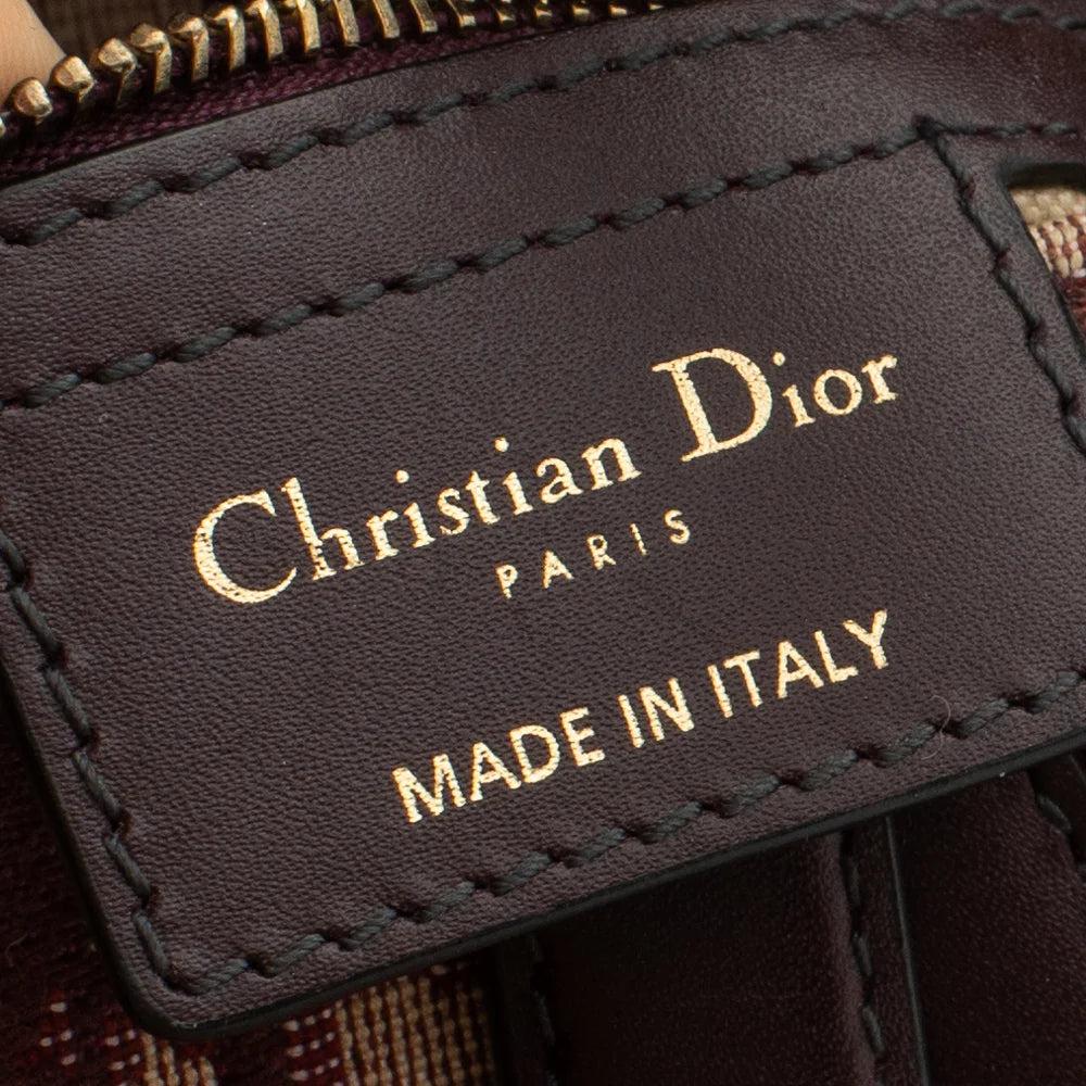 Burgundy Cotton Dior Saddle Bag