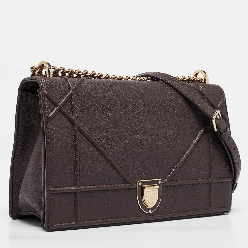 Burgundy Leather Dior Shoulder Bag