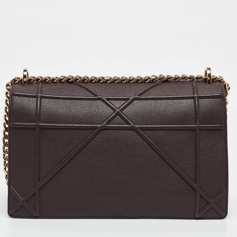Burgundy Leather Dior Shoulder Bag