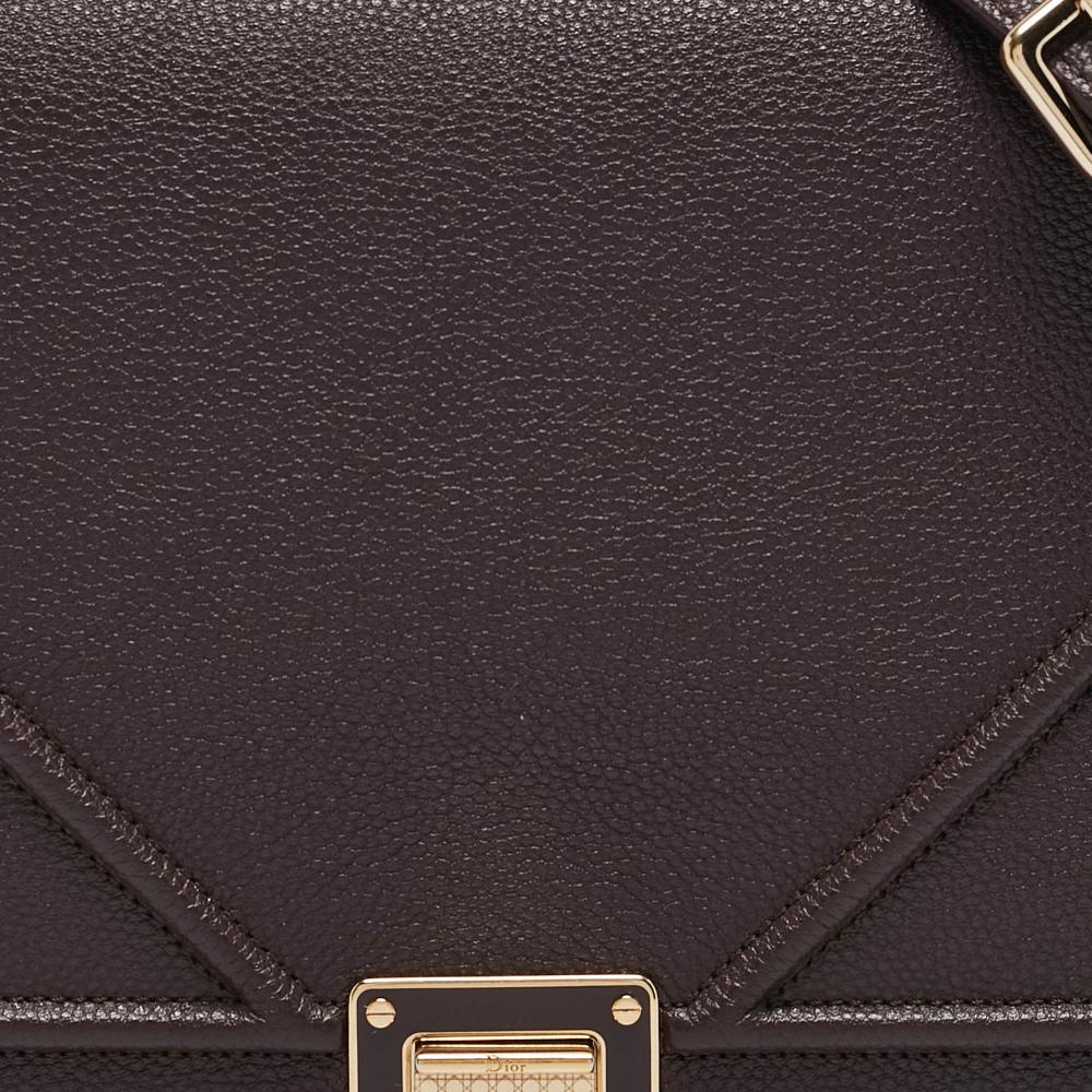 Burgundy Leather Dior Shoulder Bag