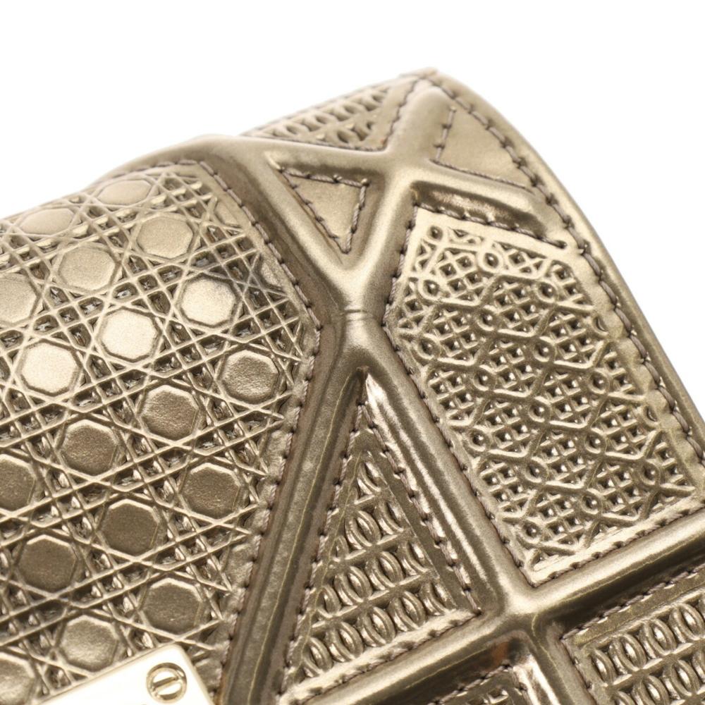 Gold Leather Dior Shoulder Bag