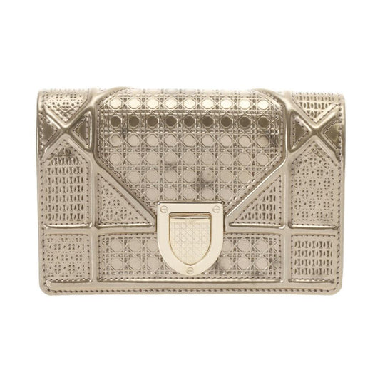 Gold Leather Dior Shoulder Bag