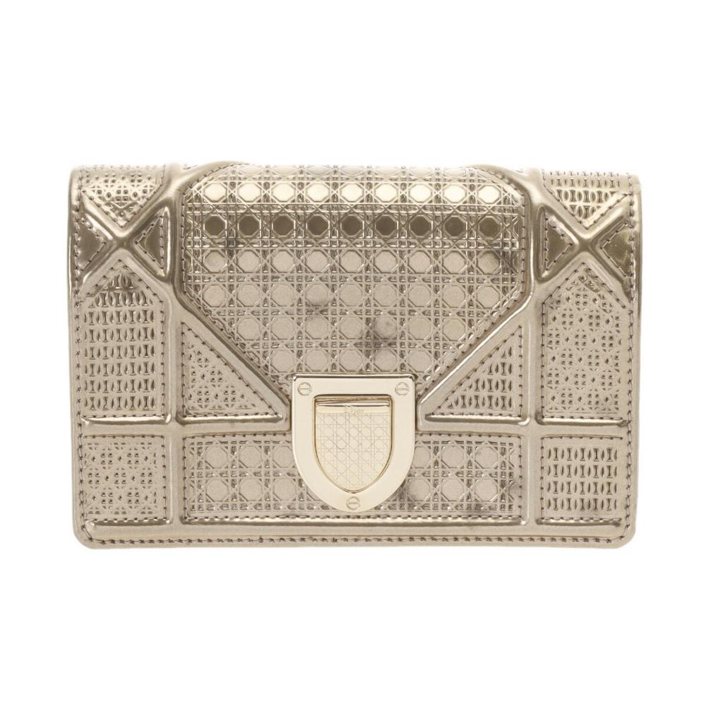 Gold Leather Dior Shoulder Bag