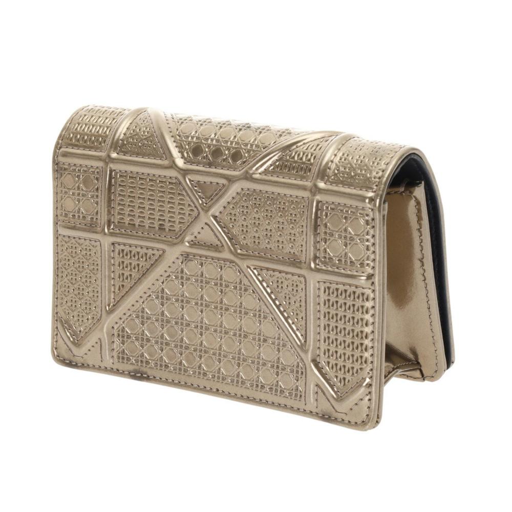 Gold Leather Dior Shoulder Bag