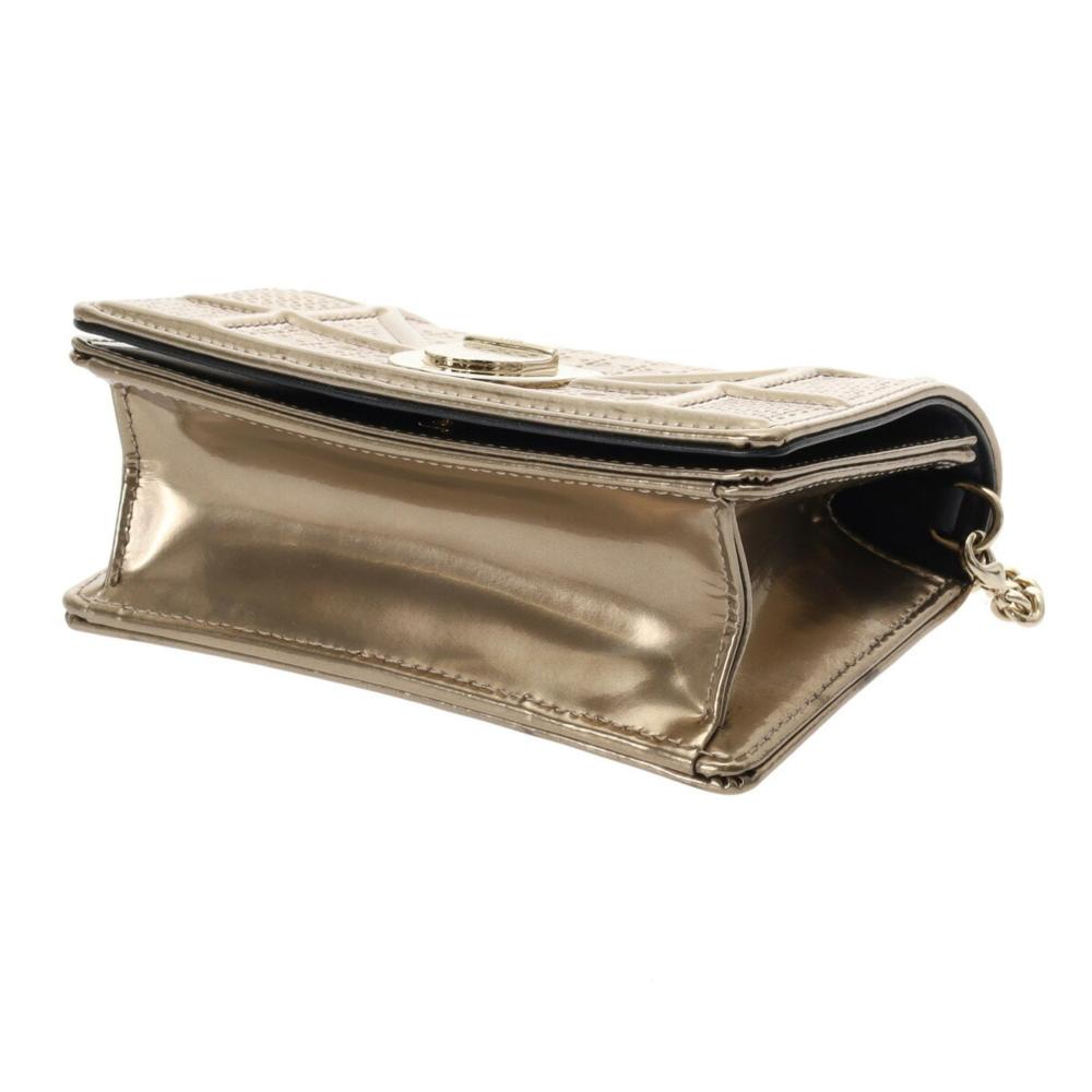 Gold Leather Dior Shoulder Bag