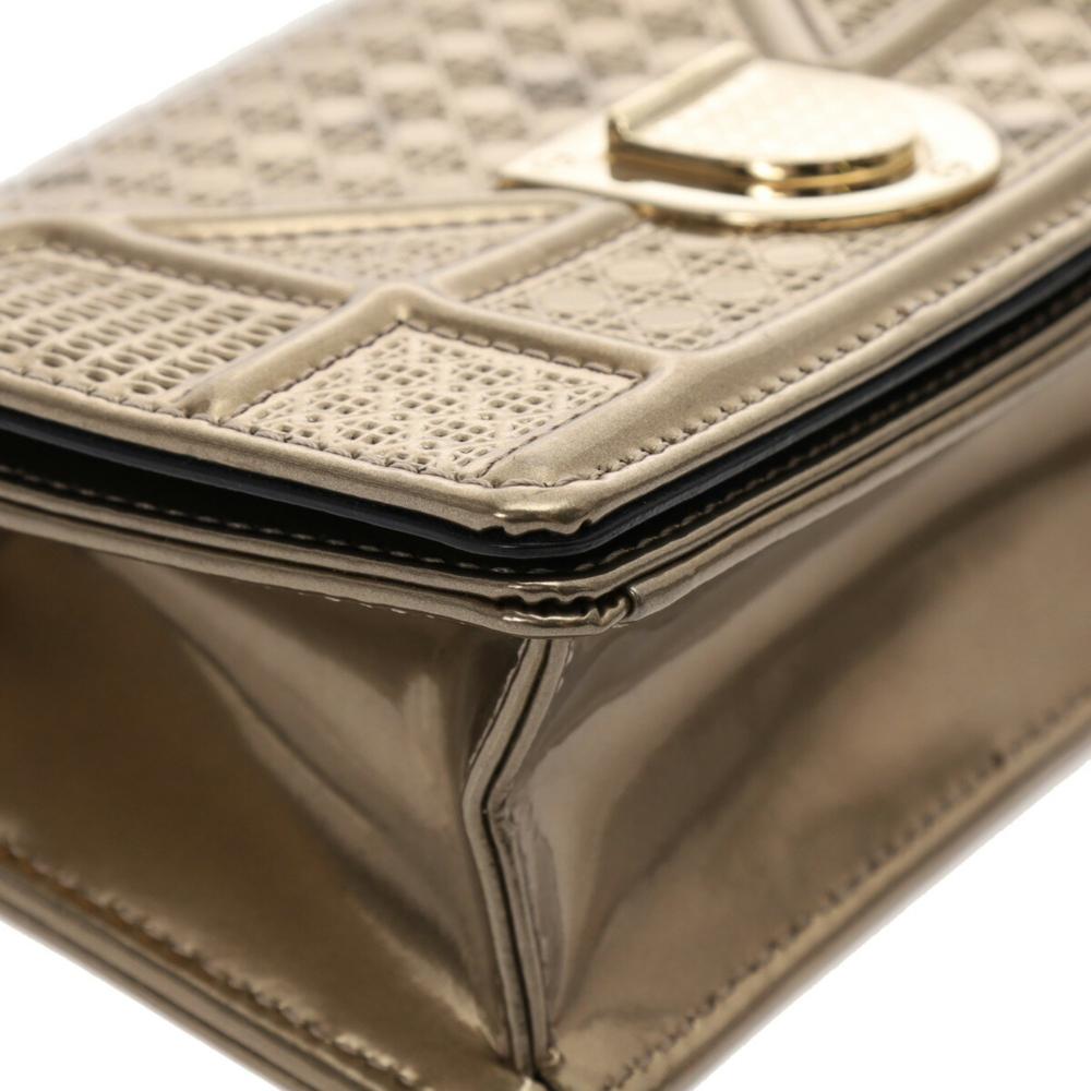 Gold Leather Dior Shoulder Bag