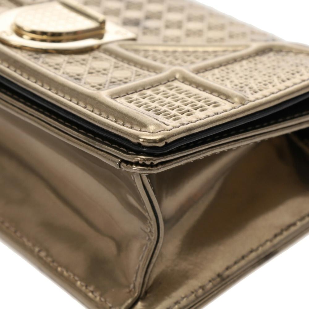 Gold Leather Dior Shoulder Bag