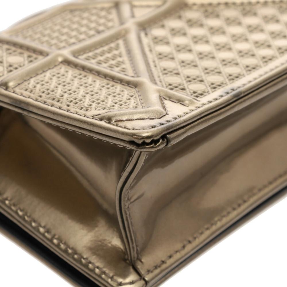 Gold Leather Dior Shoulder Bag