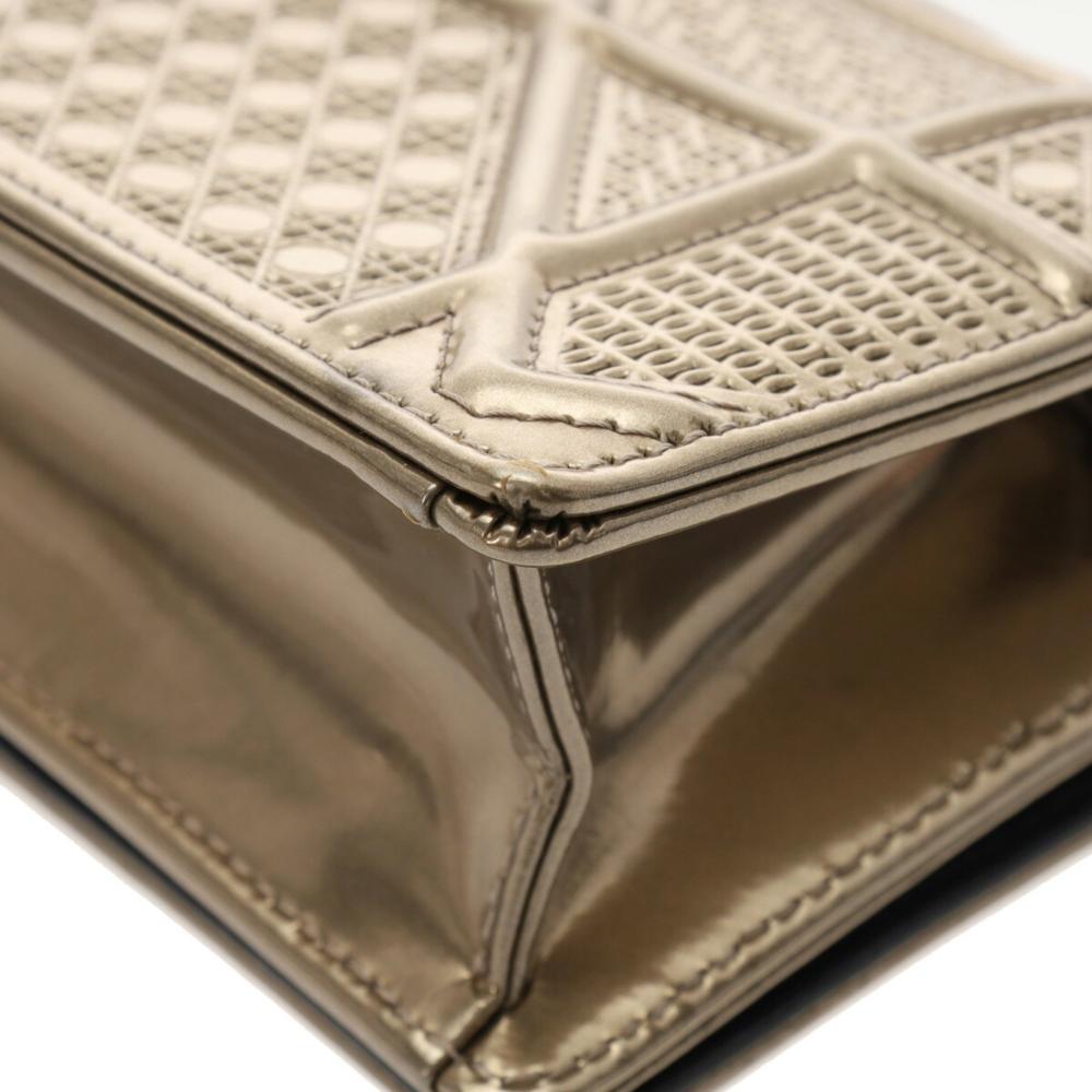 Gold Leather Dior Shoulder Bag