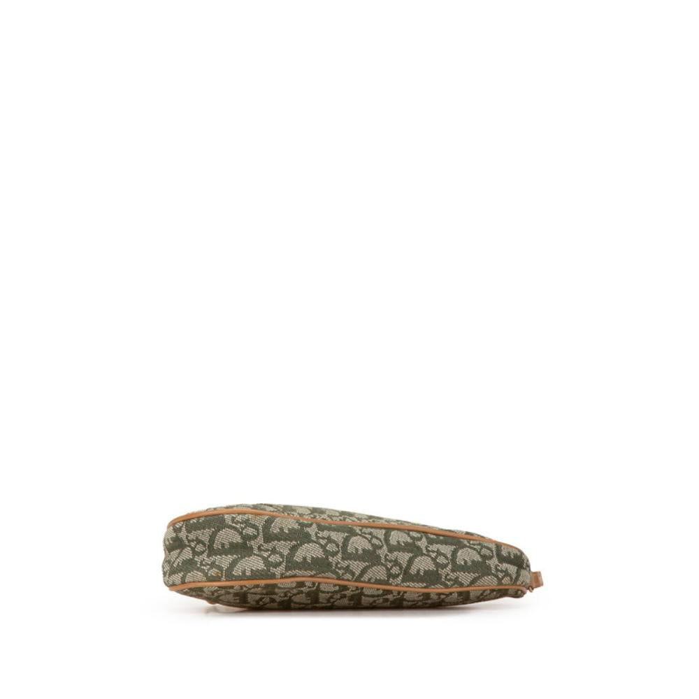 Green Canvas Dior Saddle Bag