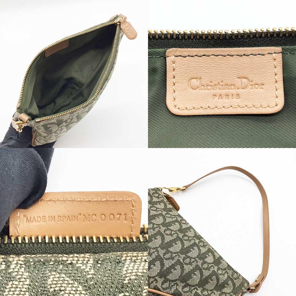 Green Canvas Dior Saddle Bag