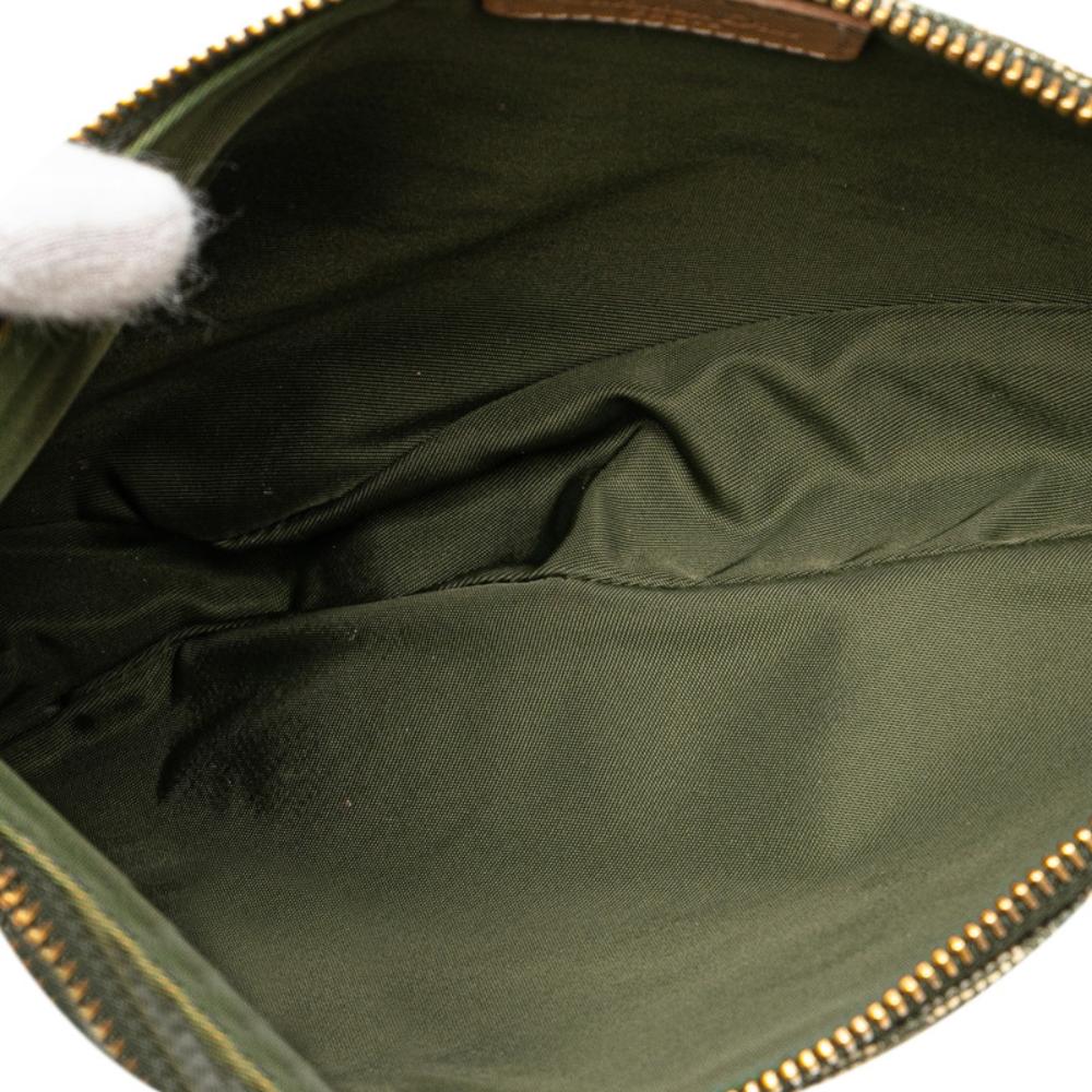 Green Canvas Dior Saddle Bag